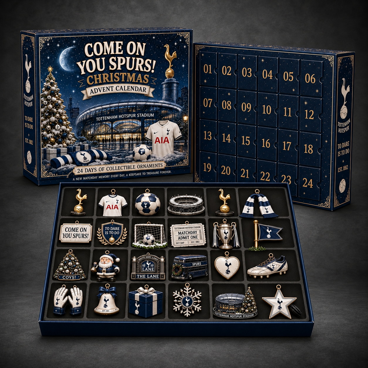 Tottenham Hotspur 24-Day Advent Calendar dark gray studio background
