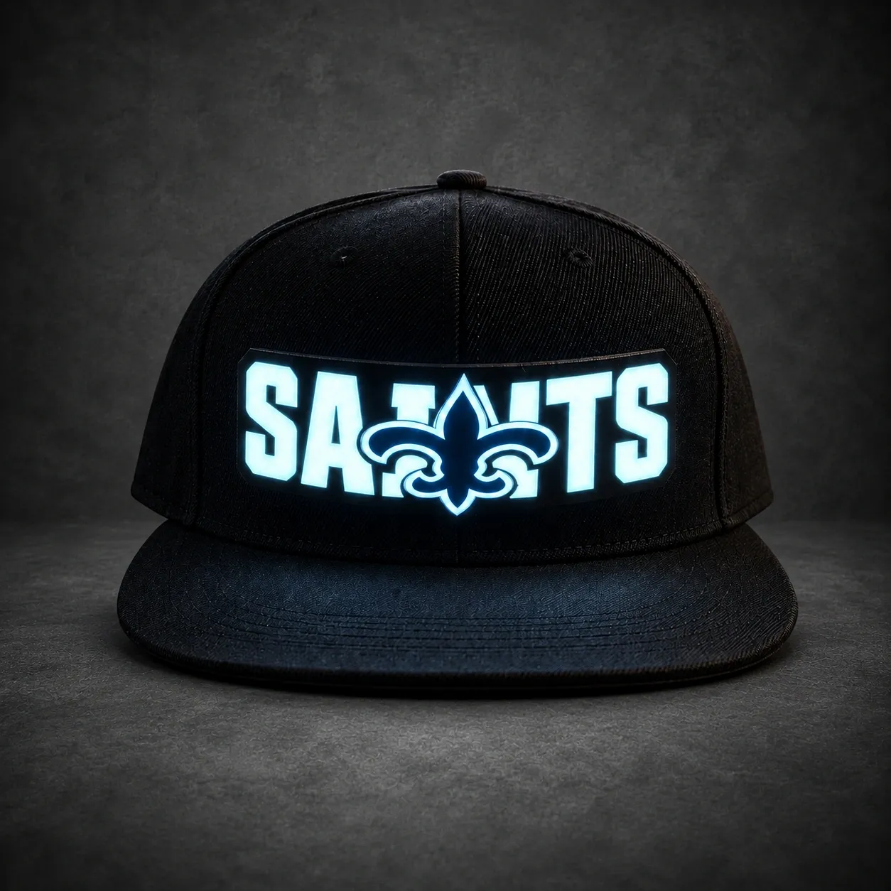 New Orleans Saints LED Light-Up Football Fan Snapback Cap