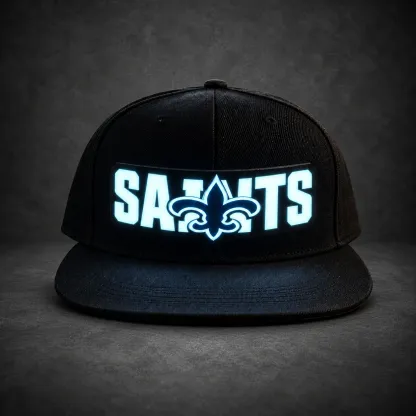 New Orleans Saints LED Light-Up Football Fan Snapback Cap