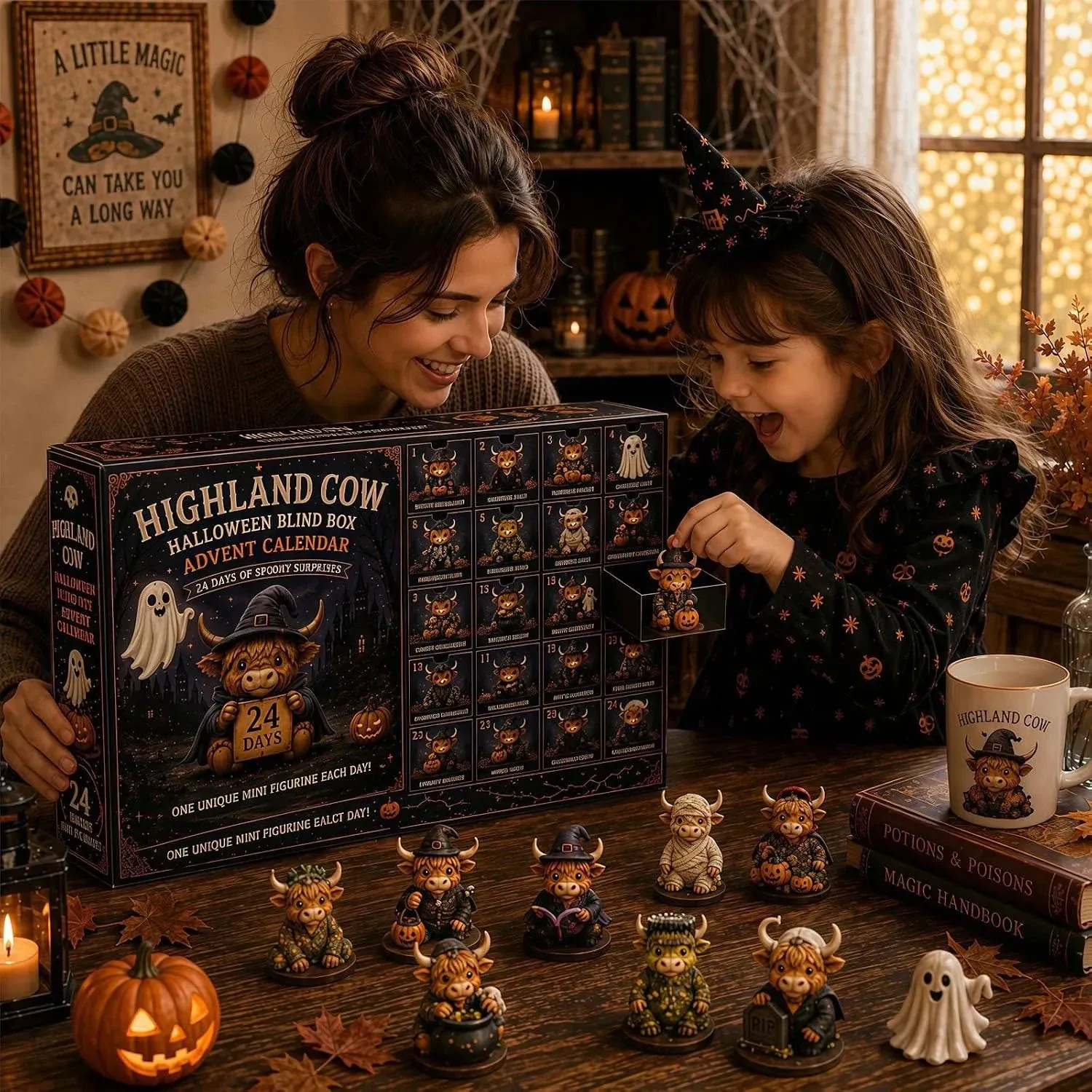 Highland Cow Halloween advent calendar family activity