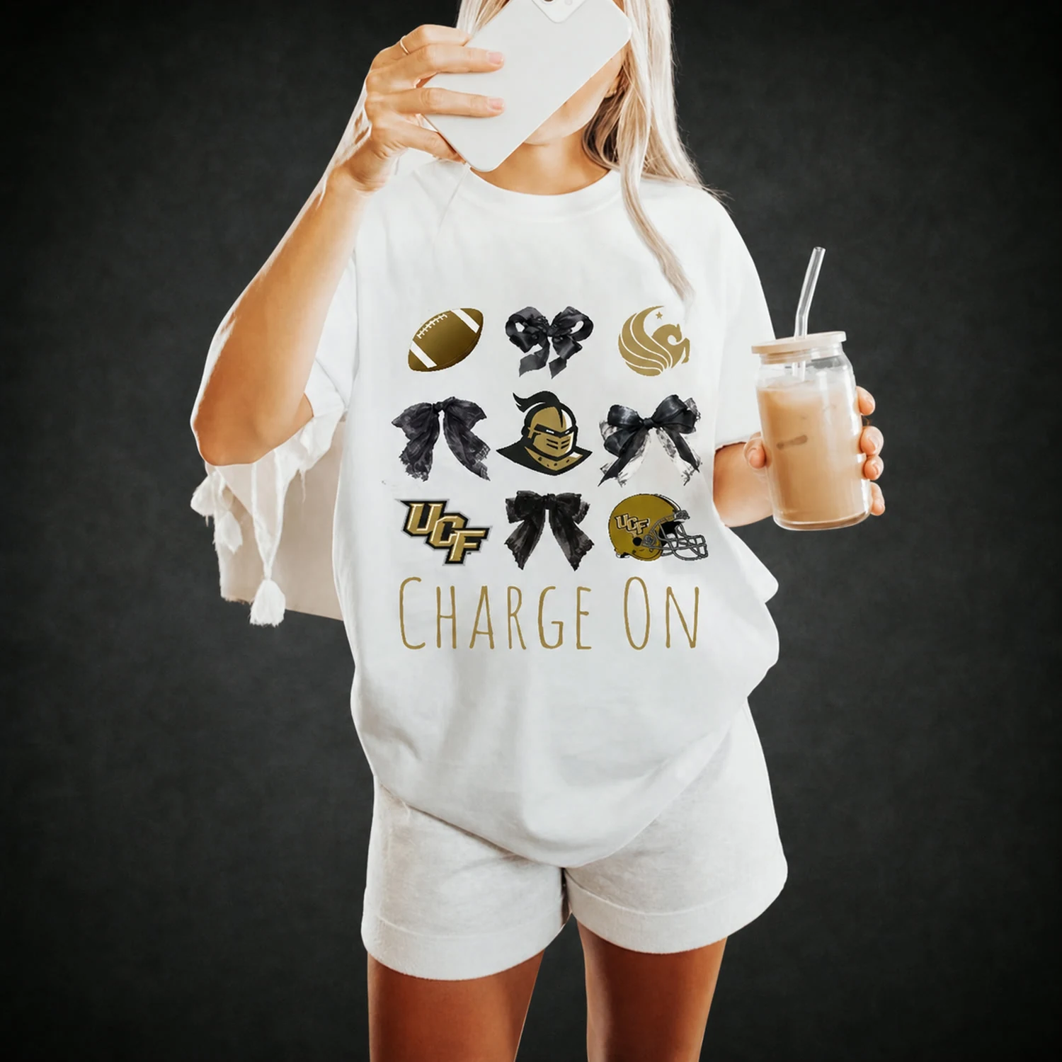 “College Team Spirit” Sporty Bow Graphic Tee