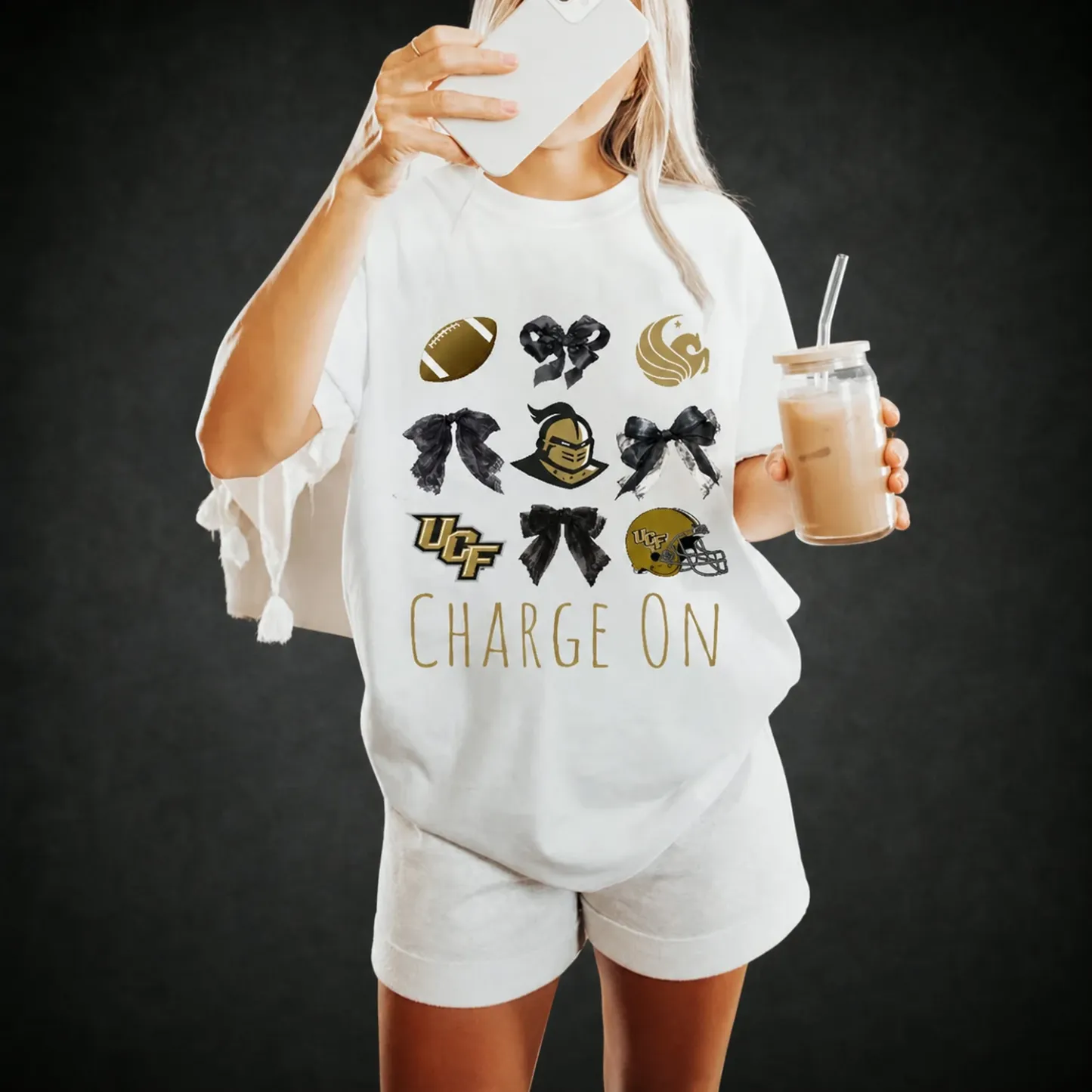 “College Team Spirit” Sporty Bow Graphic Tee