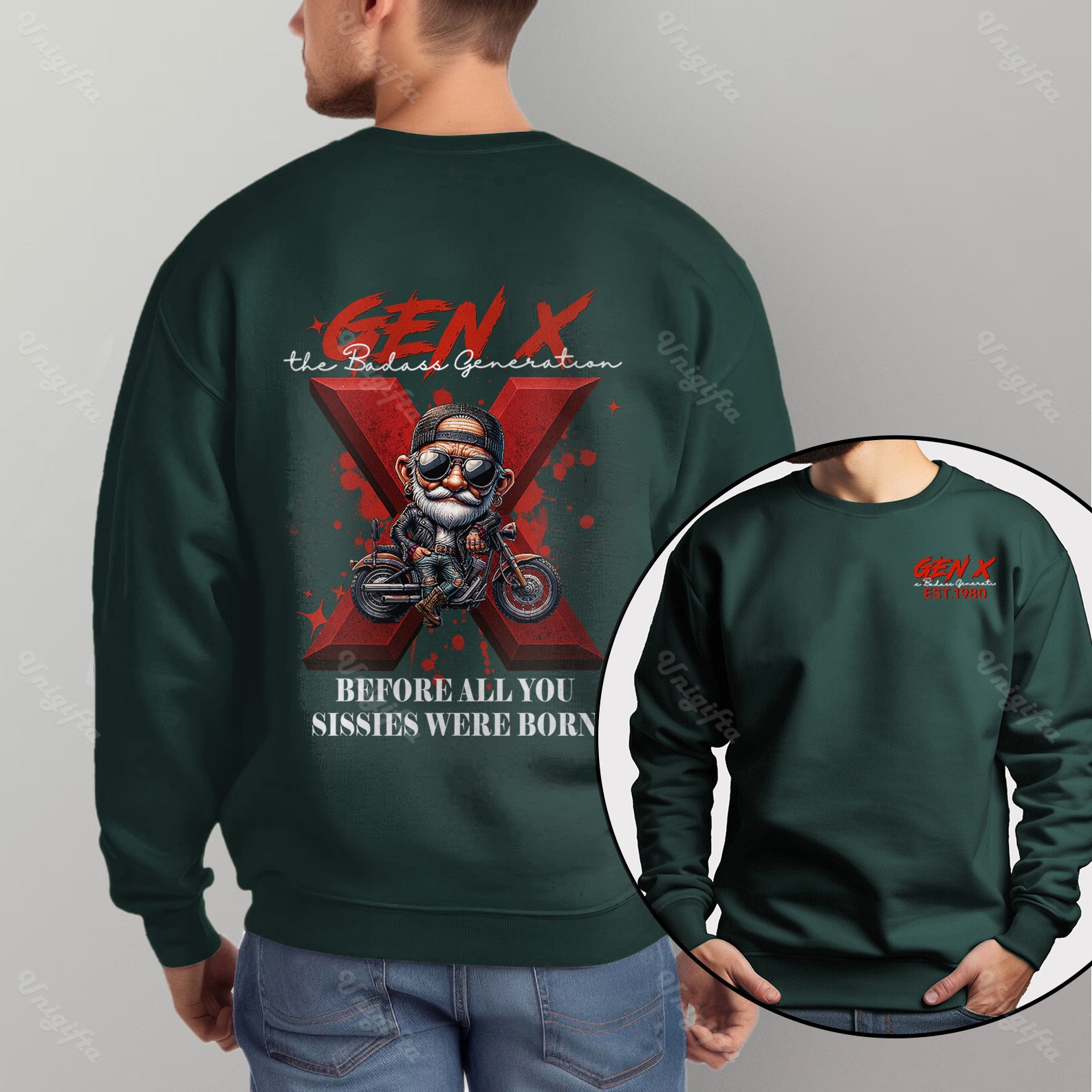 Custom Cool Biker Gen X T-shirt