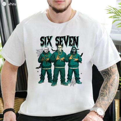 Six Seven Horror Characters Streetwear - Crewneck, Hoodie & T-Shirt with Hip-Hop Inspired Graphic