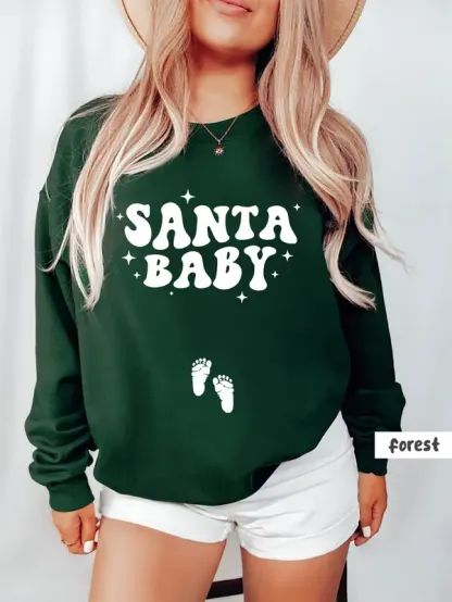 Santa Baby Christmas Pregnancy Announcement Sweatshirt