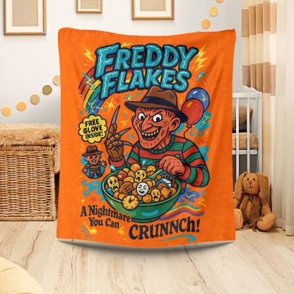 “Horror IP Cereal Box” Retro Spooky Blankets