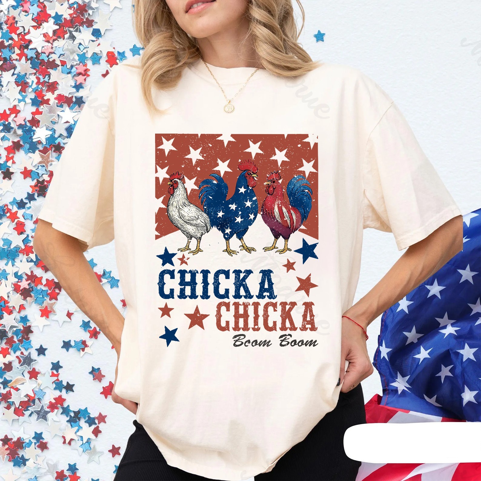 Funny 4th of July Chicken Shirt