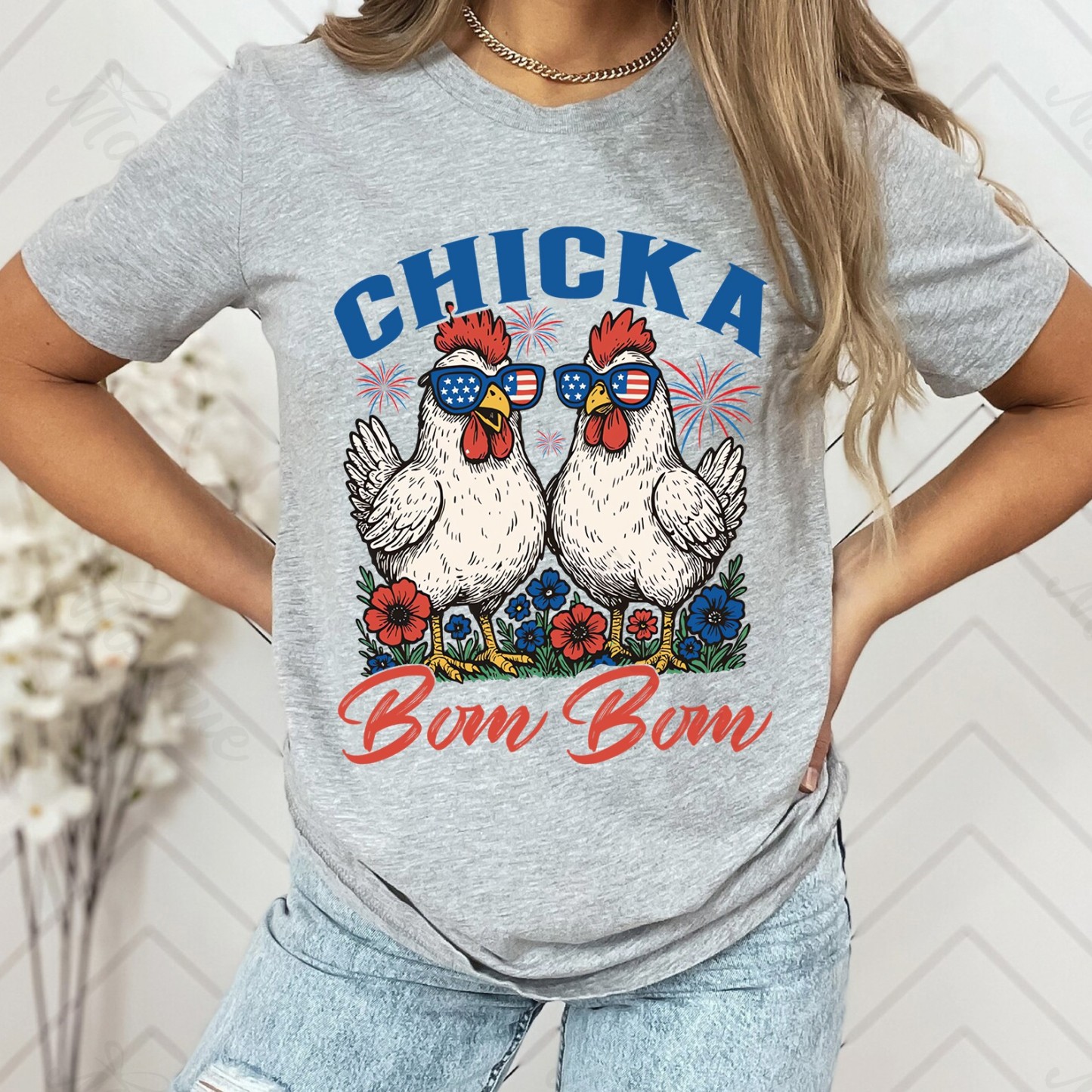 Chicka Boom Boom T-shirt, Usa Flag T-shirt