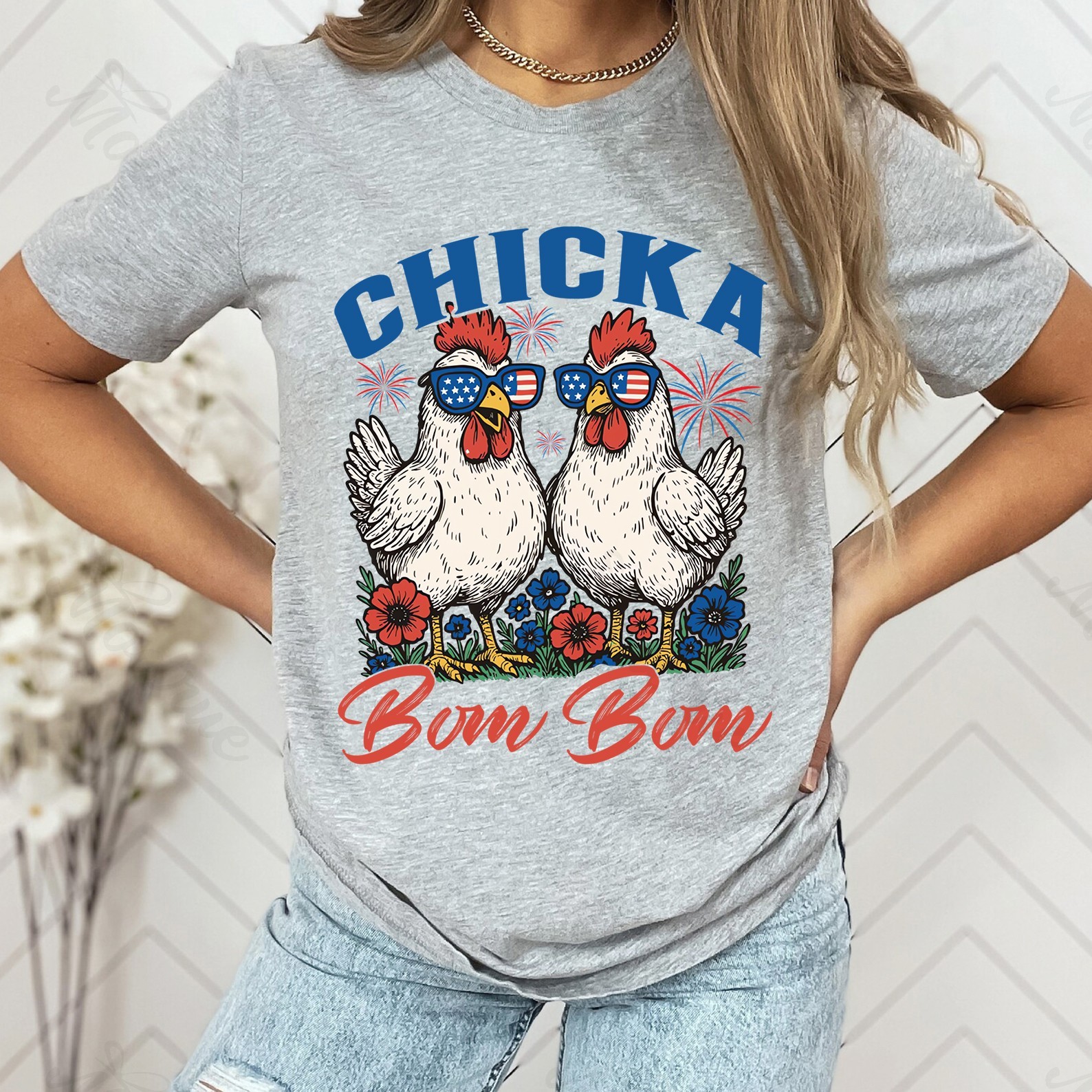 Chicka Boom Boom T-shirt, Usa Flag T-shirt