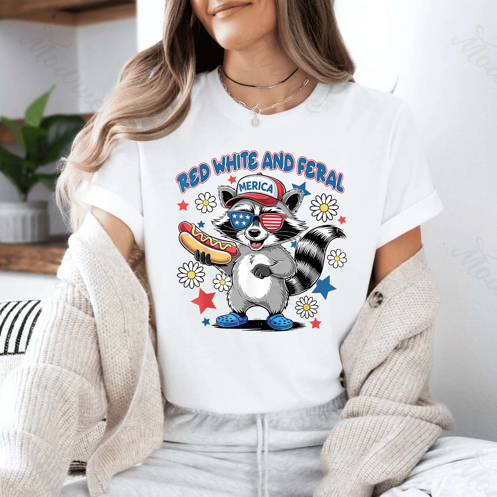 Red White And Feral, Funny USA Shirt