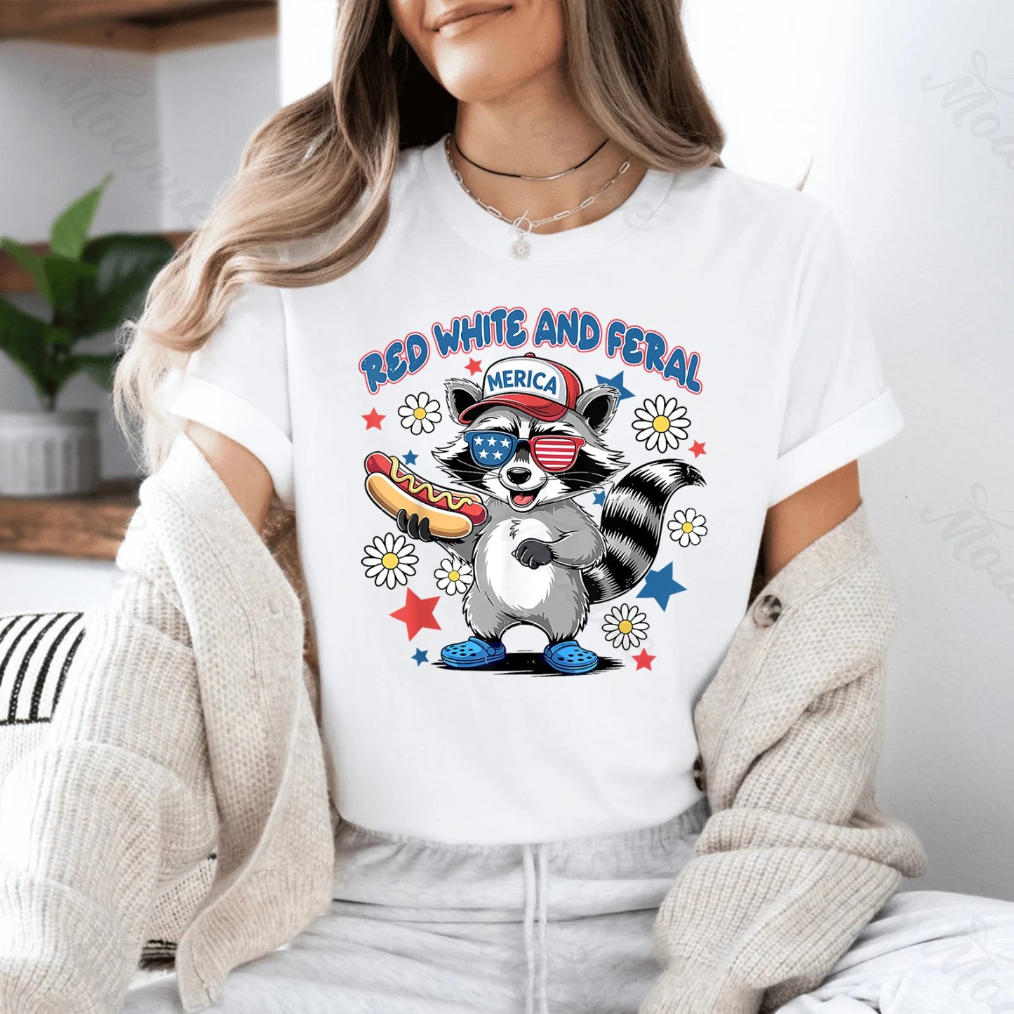 Red White And Feral, Funny USA Shirt