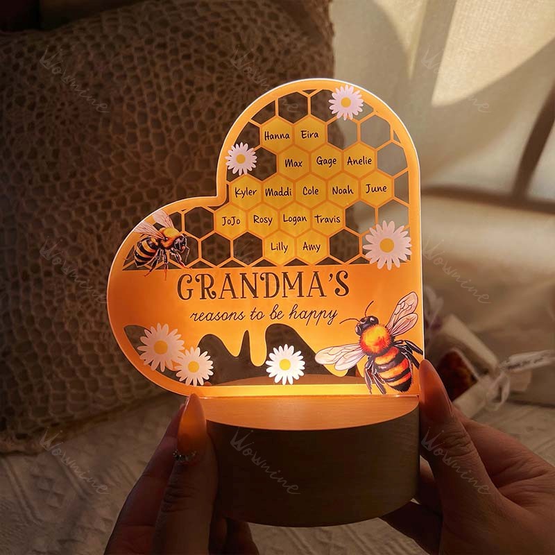 Mama's Reasons To Bee Happy - Personalized Acrylic Name Plaque