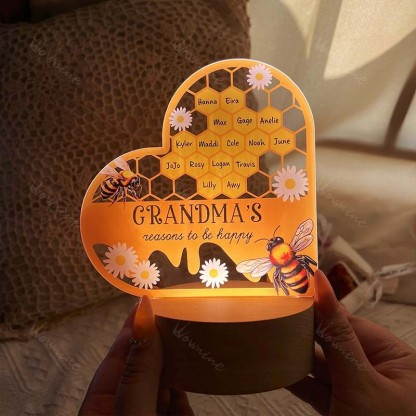 Mama's Reasons To Bee Happy - Personalized Acrylic Name Plaque