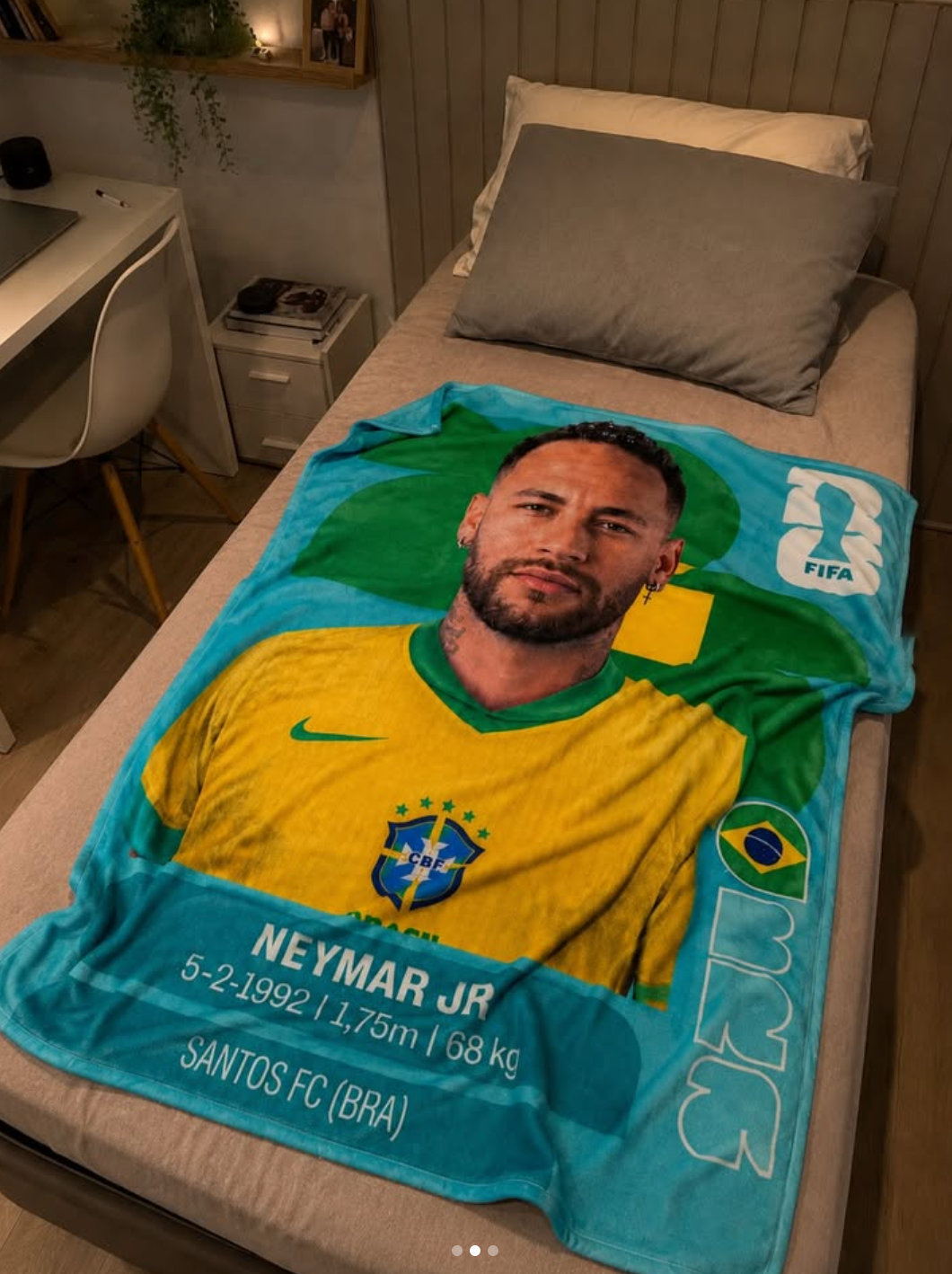 Neymar Jr Brazil Tribute Blanket – Football Fan Throw
