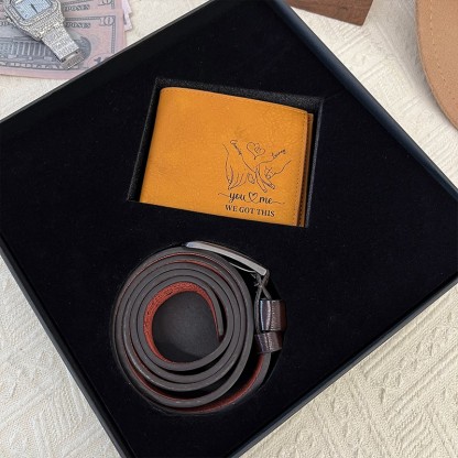 💕 "You & Me" Personalized Leather Duo: Matching Straps + Wallets