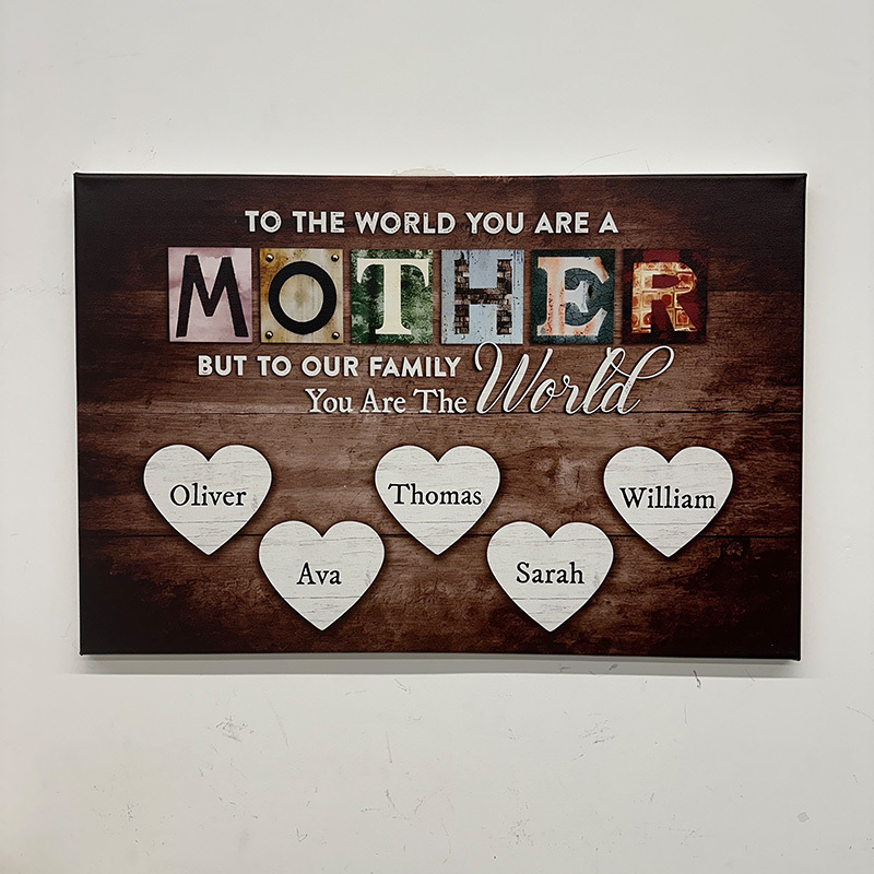 You Are The World Custom Names Canvas For Mom