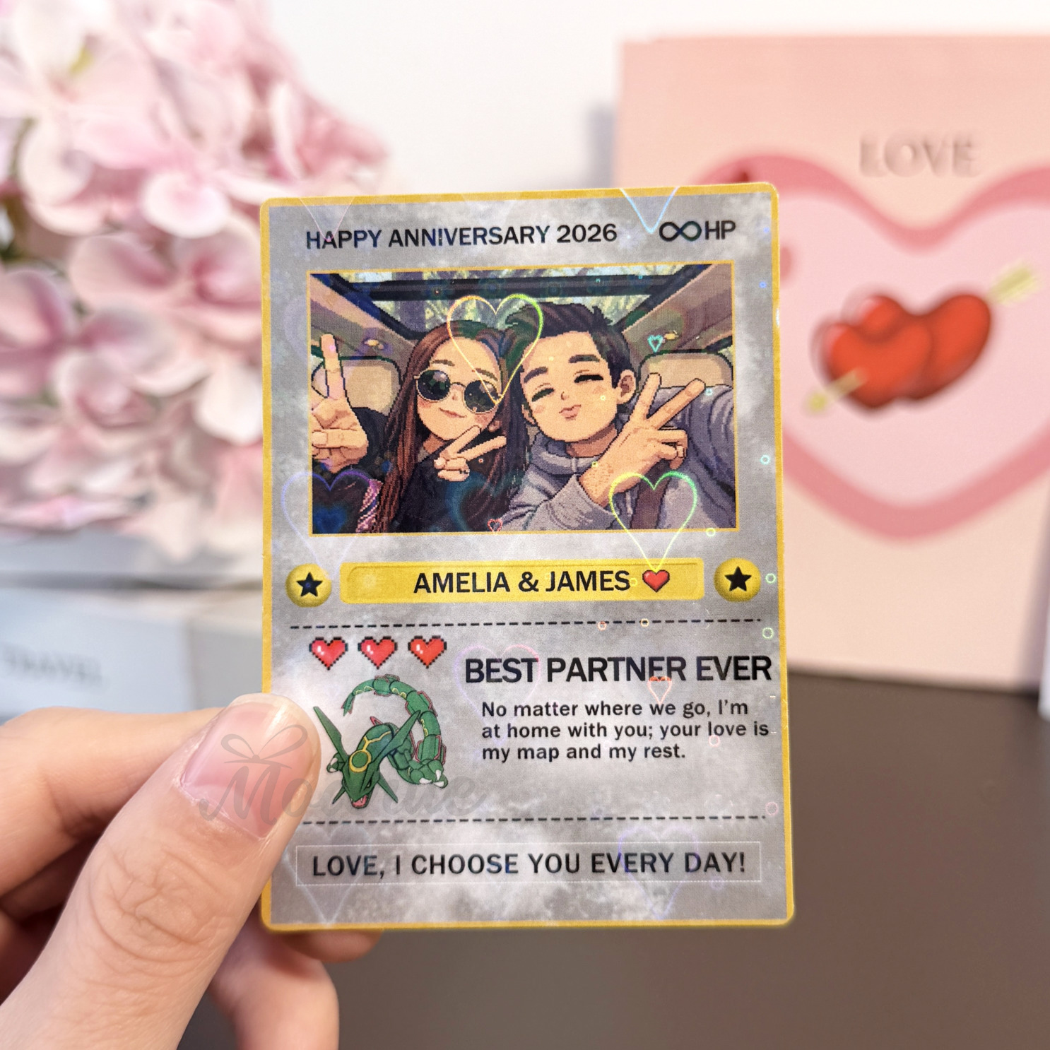 Custom Anime Photo Couple Card For Your love