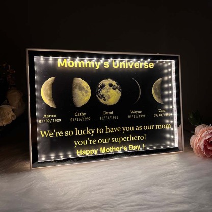 Multi Moon Moon Phase Mirror Lamp - Mommy's Universe