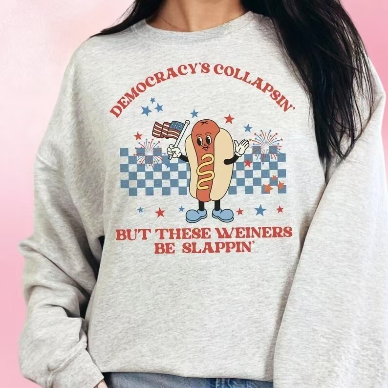 "Democracy & Hot Dogs" Humorous American T - Shirt