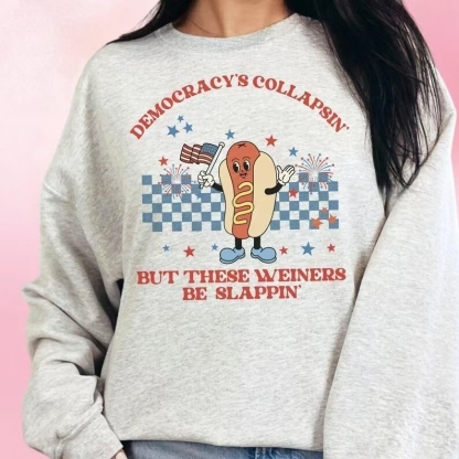 "Democracy & Hot Dogs" Humorous American T - Shirt