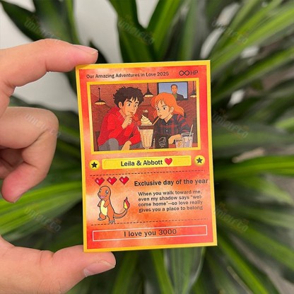 Custom Anime Photo Couple Card For Your love