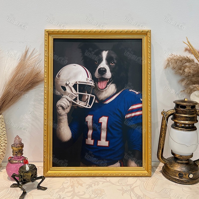 Custom American Football Pet Canvas Portrait