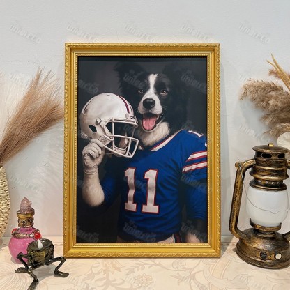 Custom American Football Pet Canvas Portrait