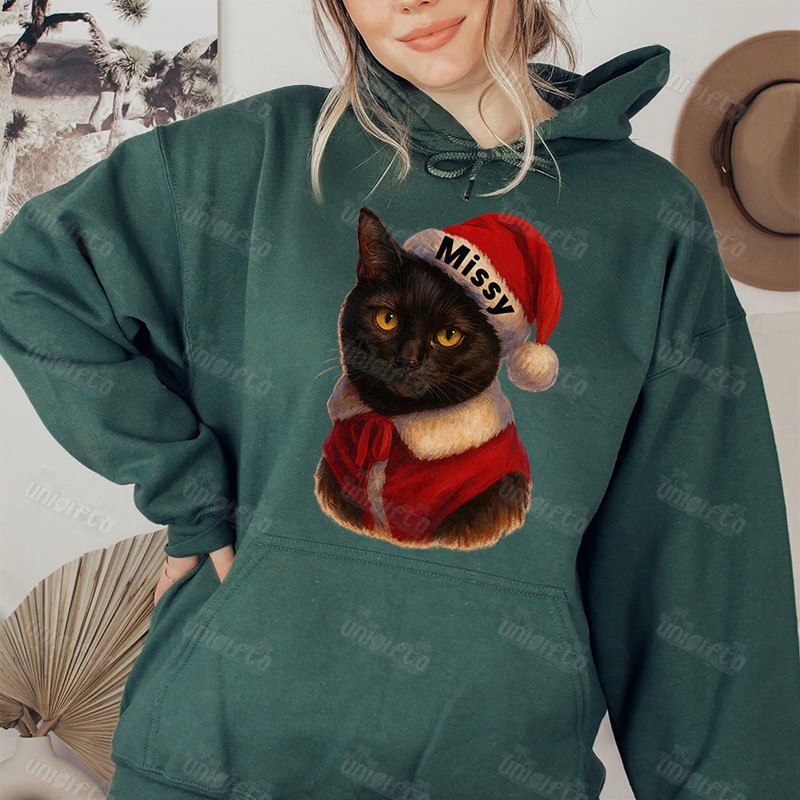 Custom Pet Santa Hat Christmas Sweatshirt