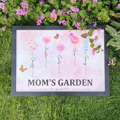 Personalized Birth Month Flower Gift for Grandma or Mom Poster or Canvas