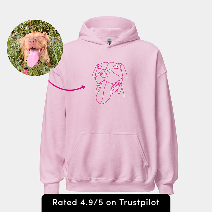 ❤️Custom Embroidered Line Drawing Hoodie
