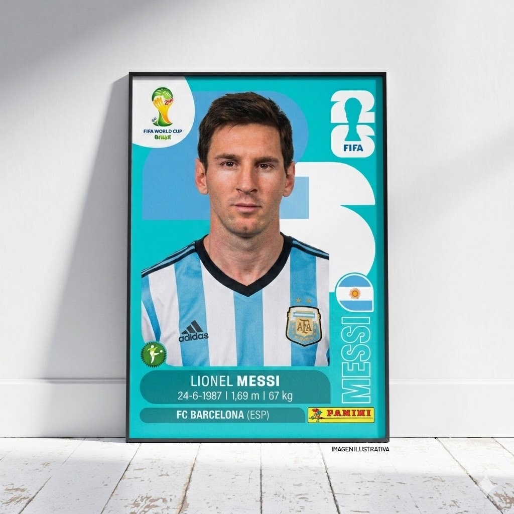 Messi Collector's Sticker-Style Poster - World Cup Edition