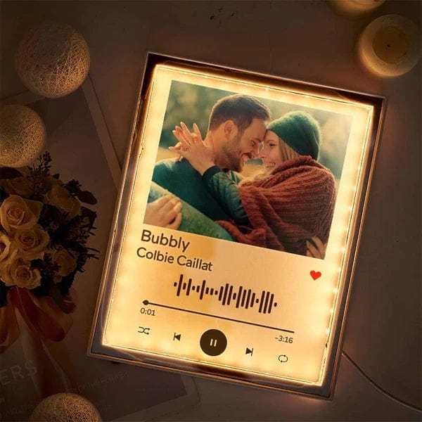 Custom Spotify Code Photo Night Light Mirror Music Gift for Her/Him Mother's Day Gift