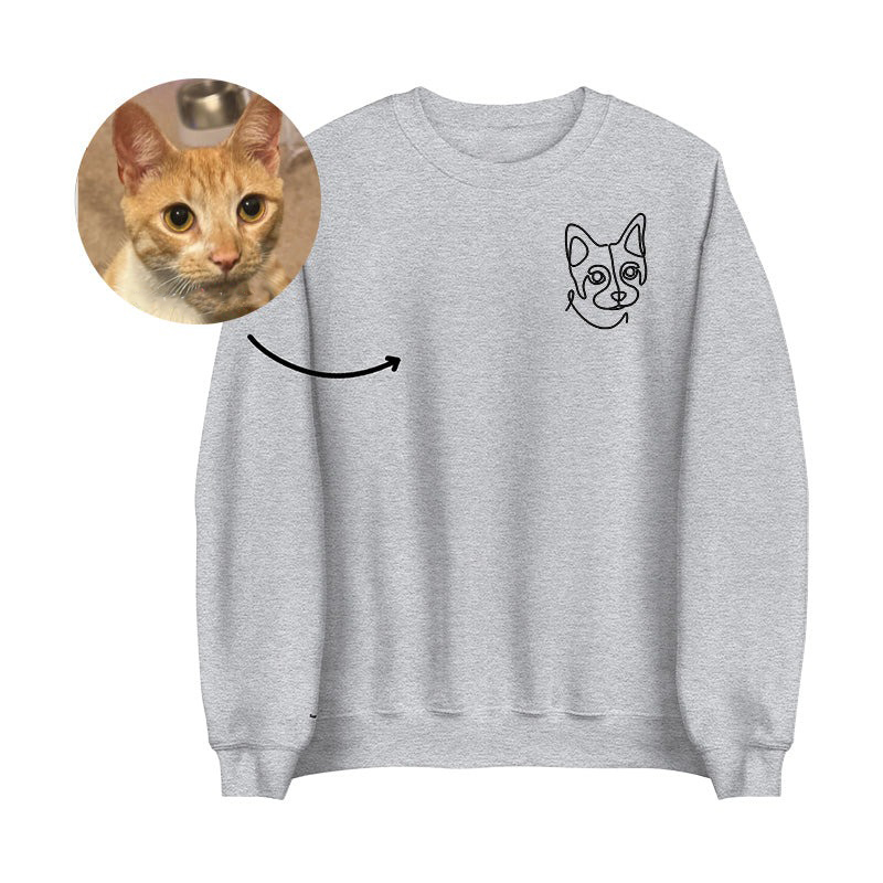 Custom Embroidered Line Drawing T-shirt/Hoodie/Crewneck