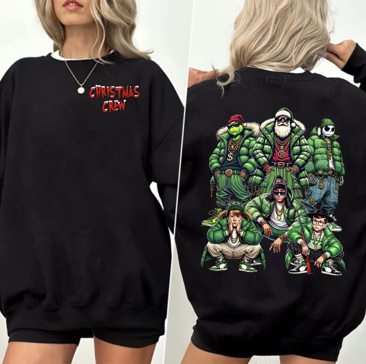 Double Print Christmas Crew Sweatshirt
