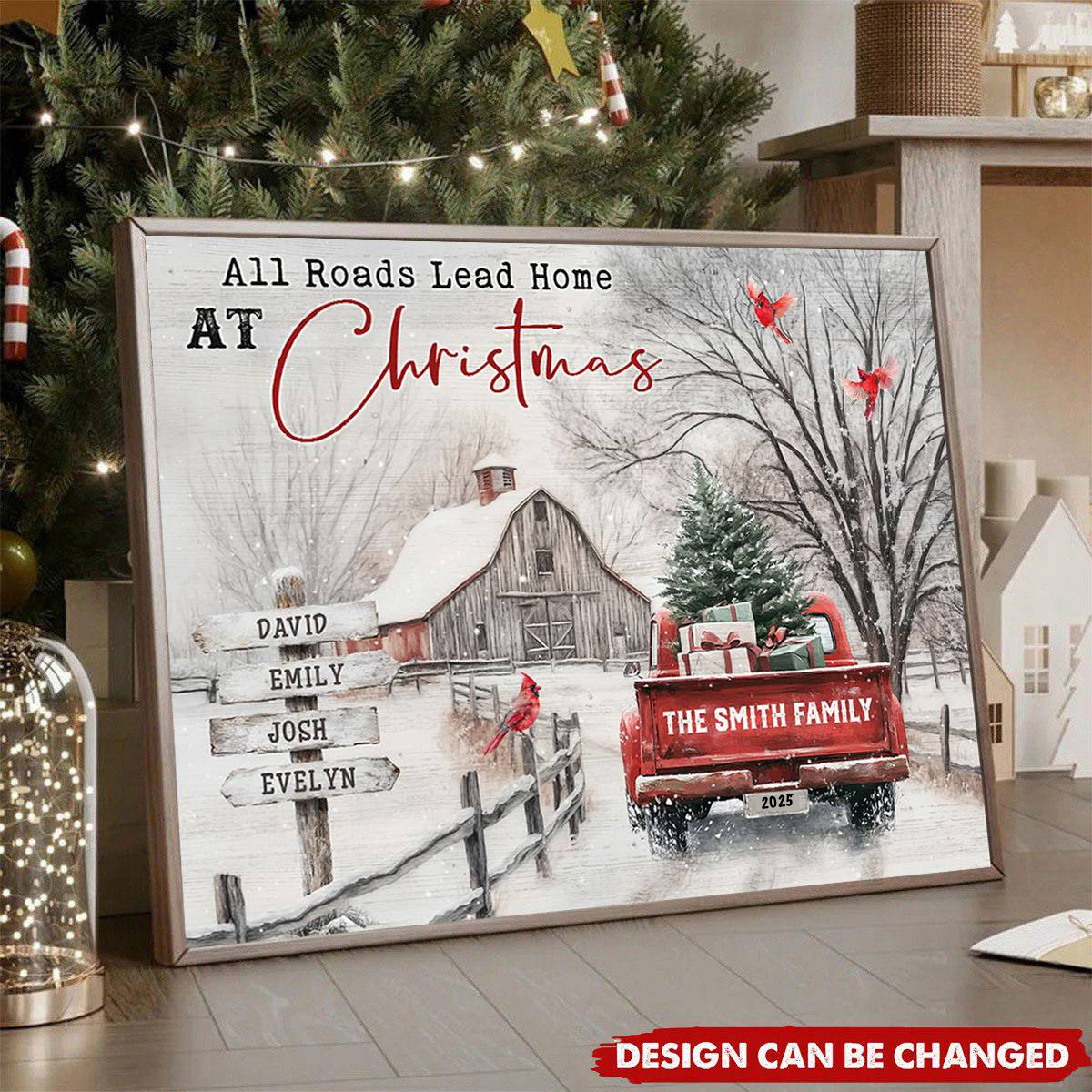 Custom All Roads Lead Home at Christmas Canvas