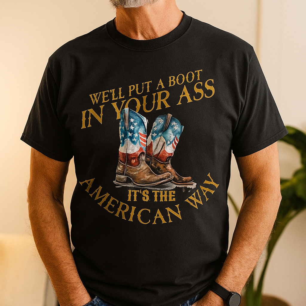 “Hardcore Patriot” American Way Cowboy Boot Hoodie