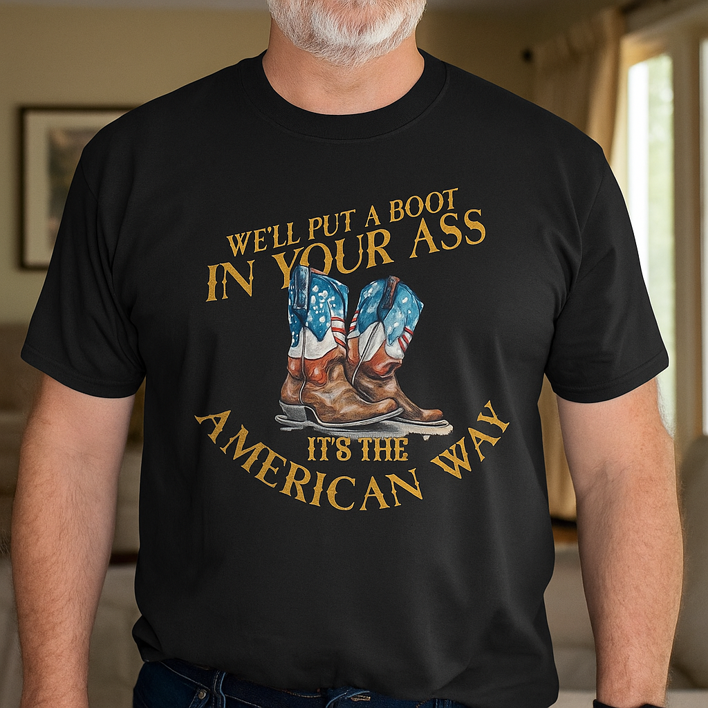 “Hardcore Patriot” American Way Cowboy Boot Hoodie