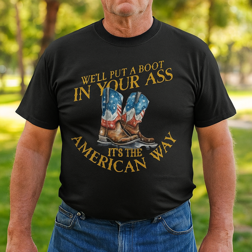 “Hardcore Patriot” American Way Cowboy Boot Hoodie