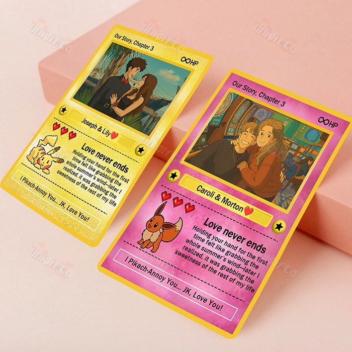Custom Anime Photo Couple Card For Your love