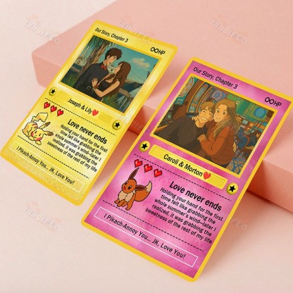 Custom Anime Photo Couple Card For Your love