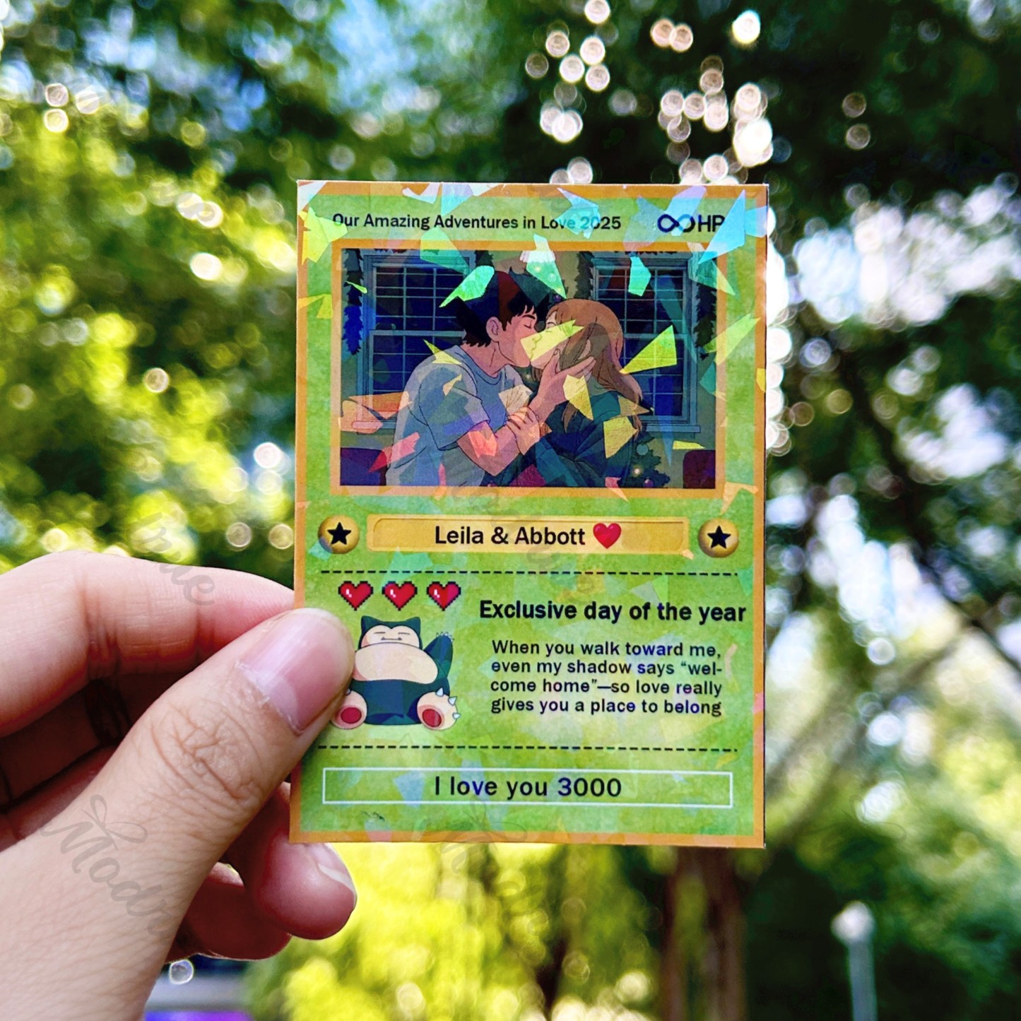 Custom Anime Photo Couple Card For Your love