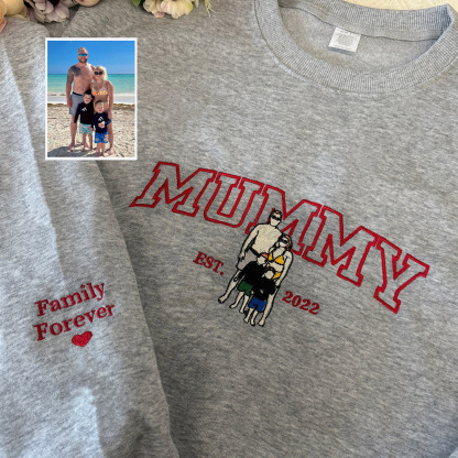 Personalized Embroidered Photo Mom Sweatshirt