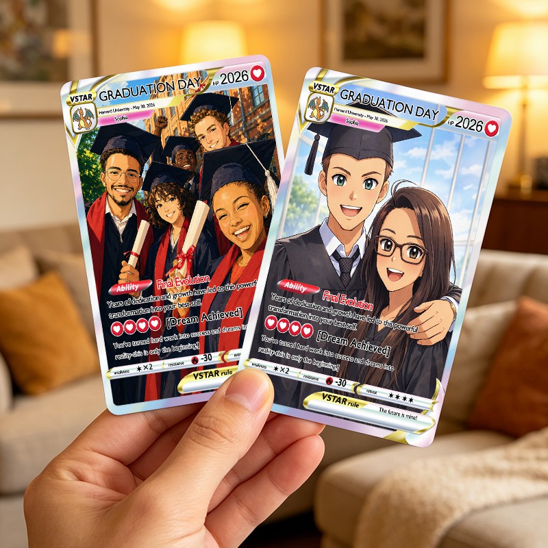 Personalized Photo Anime VMAX Card For Graduation Season