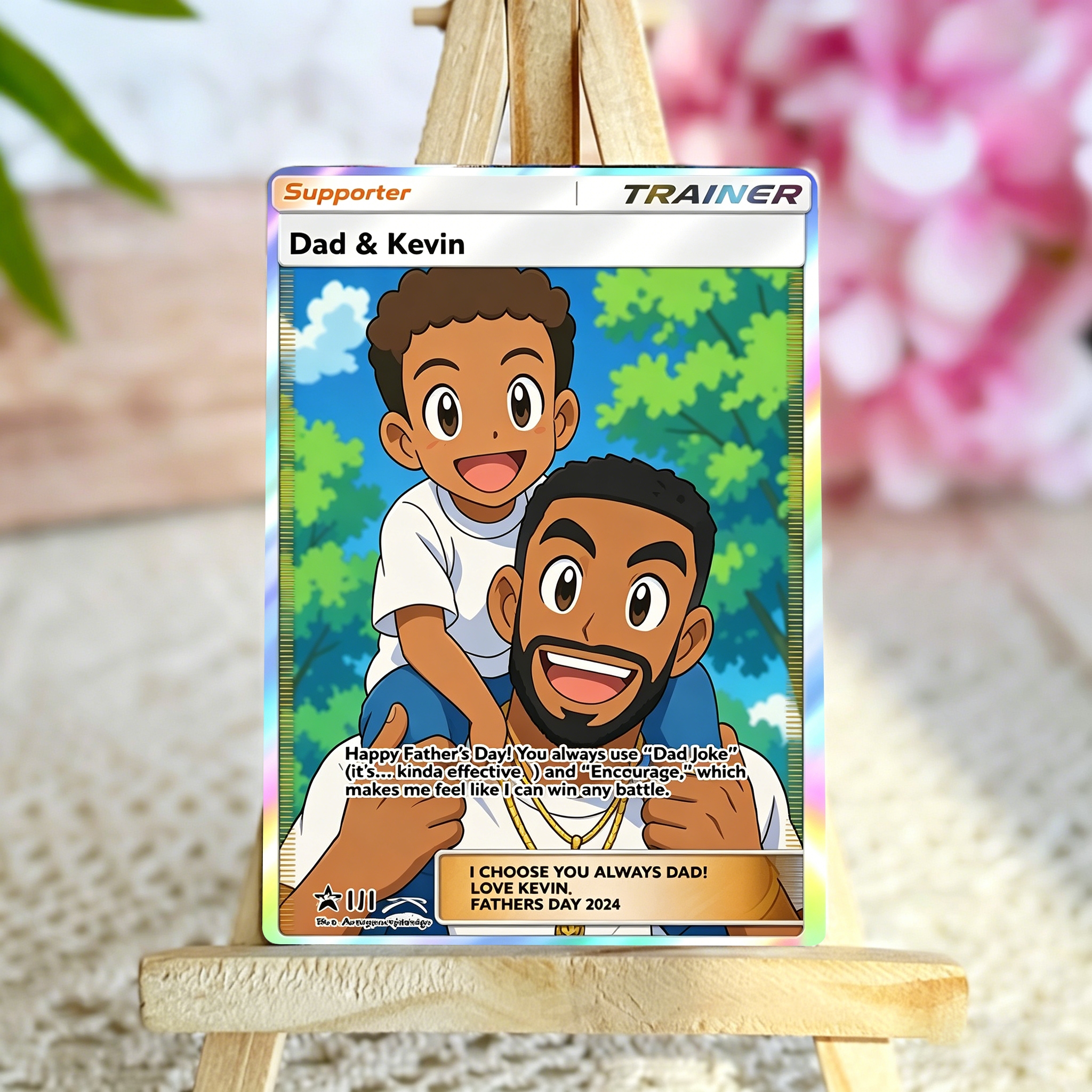 Custom Anime Trainer Card – Personalized "Ultra Rare" Graded Slab Gift for Dad & Mom