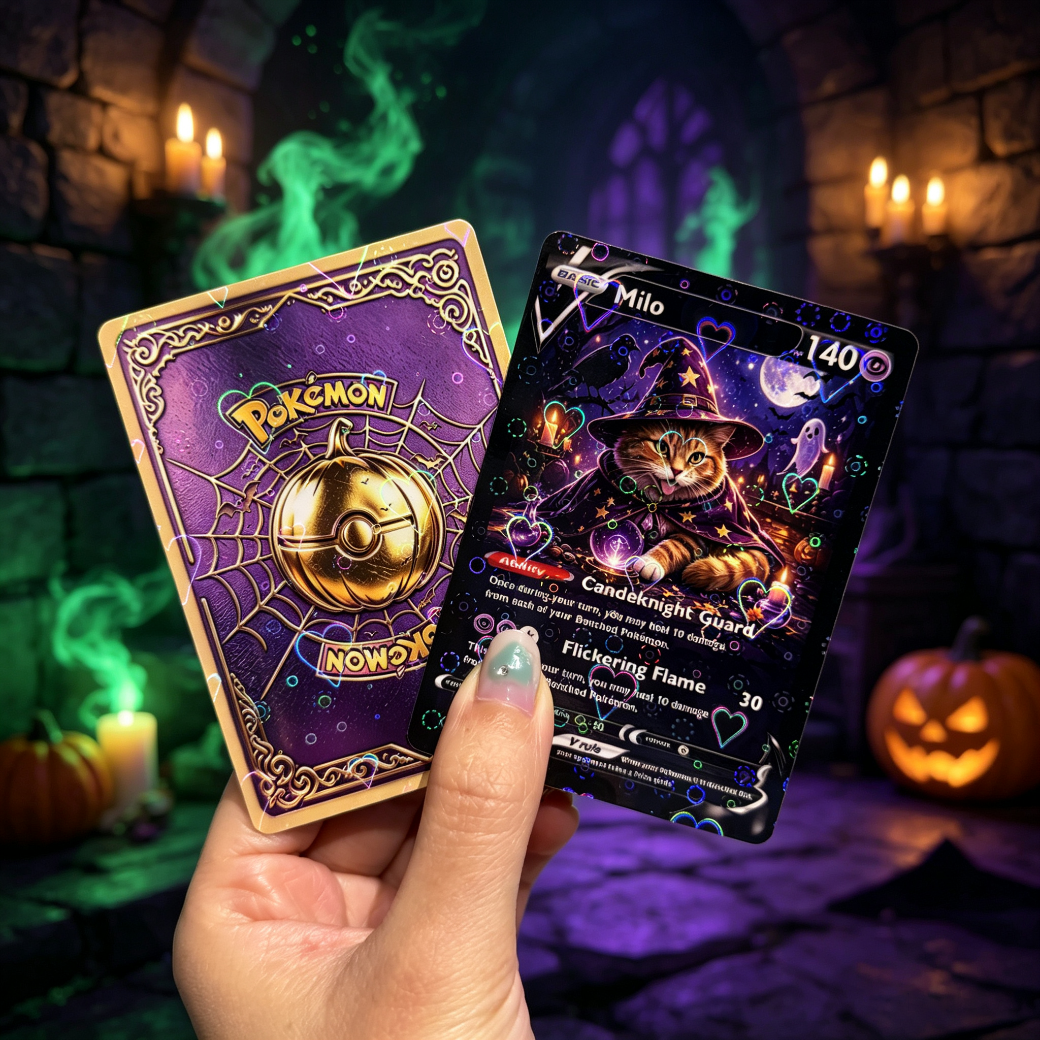 Halloween Magical Pets Custom Collectible Trading Cards 🎃