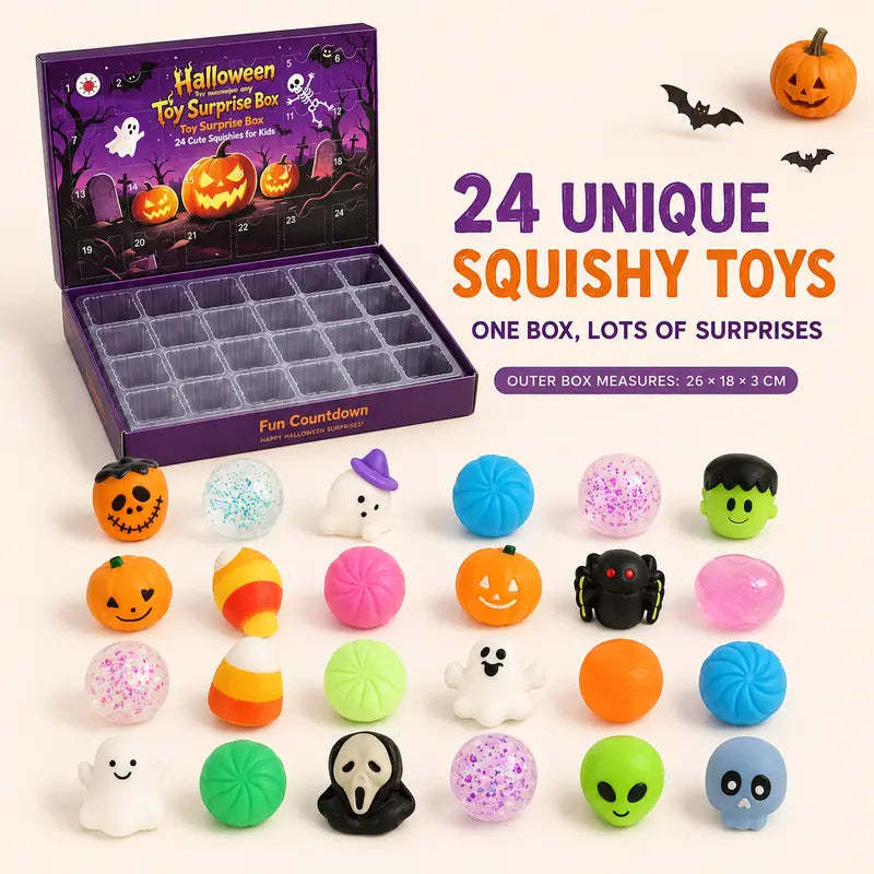 Halloween Squishy Advent Calendar – 24 Surprise Toys for Kids