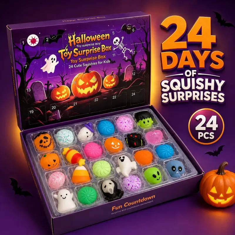 Halloween Squishy Advent Calendar – 24 Surprise Toys for Kids
