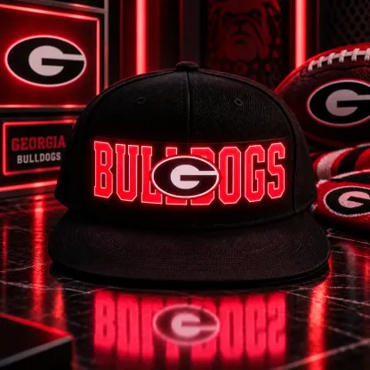 Georgia Bulldogs LED Light-Up College Football Fan Snapback Cap