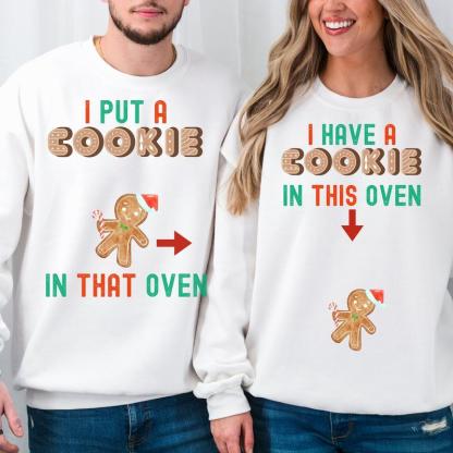 Eating for Two Couples Matching Christmas Pregnant Announcement  Sweatshirt