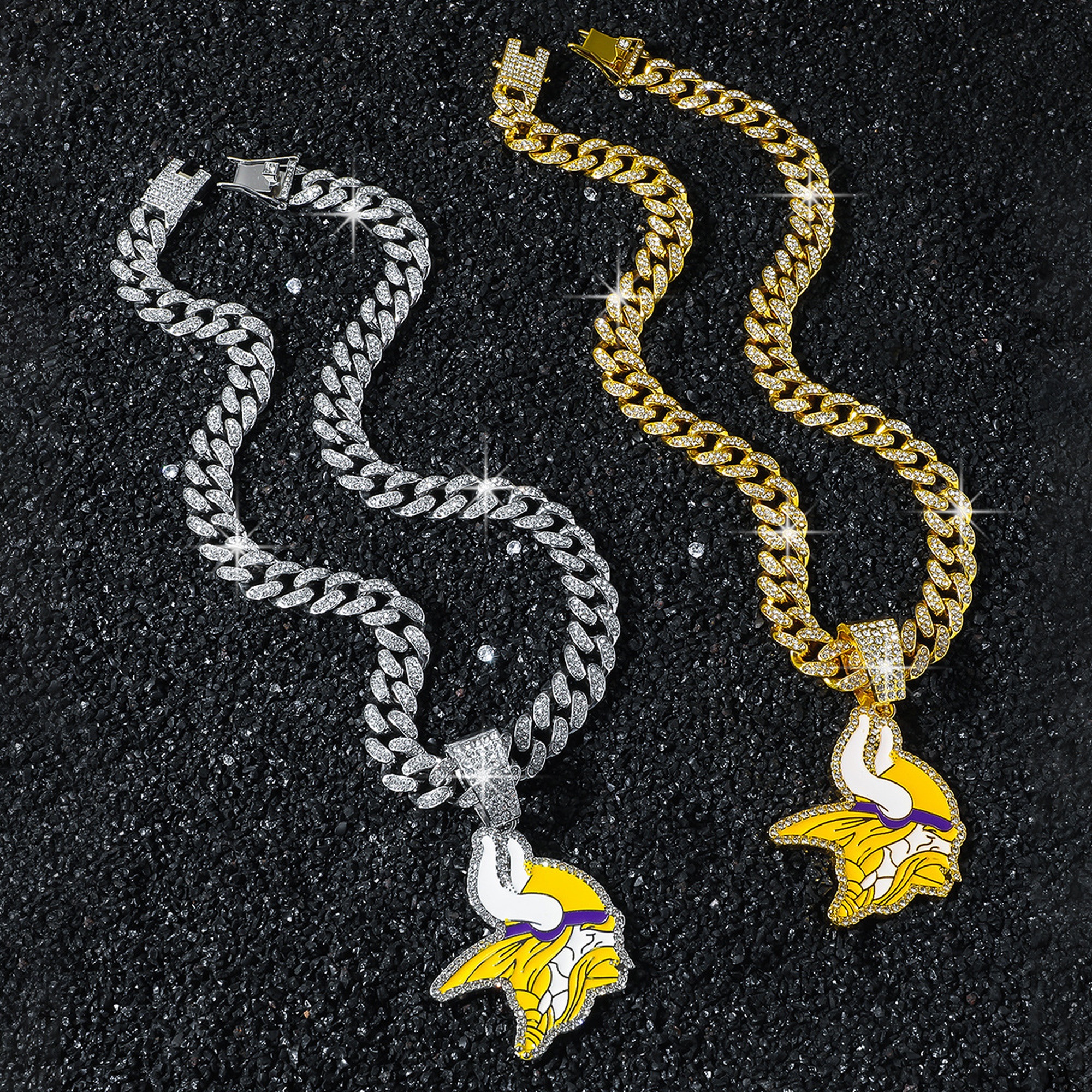 Football Team Cuban Link Pendant Necklace